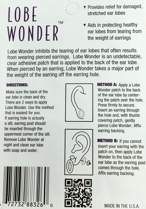 Lobe Wonder - Ear Lobe Support Patches for Earrings