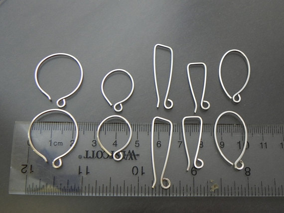 20 Gauge 20 pcs Sterling Silver Ear wire V shape earrings size 30mm with loop Sterling Silver Marquise Ear Wires