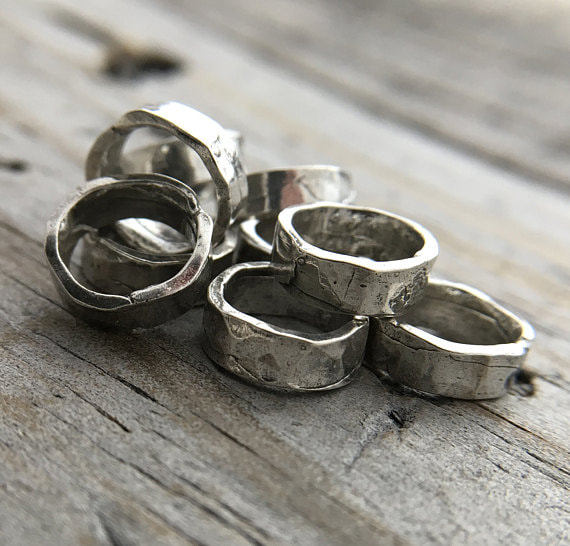 Sterling Silver Hammered Jump Ring Sterling Silver Rustic Jump Ring Jewelry Findings Handmade In USA
