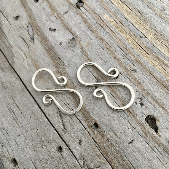 Smooth S Hook Clasp in Sterling Silver or Vermeil