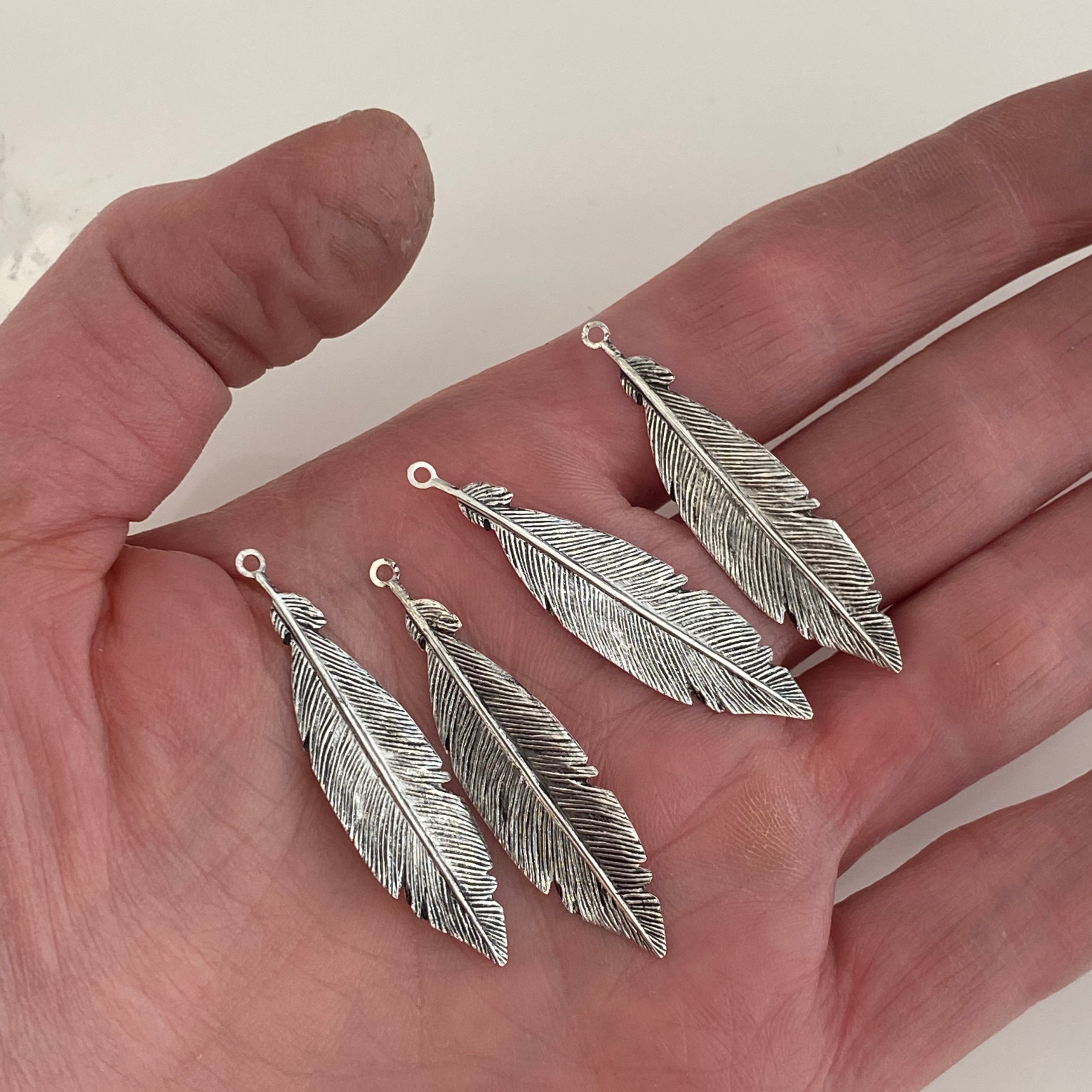 50633 Antique Silver Alloy Peacock Feather Pendant Charm Jewelry Craft 8pcs 