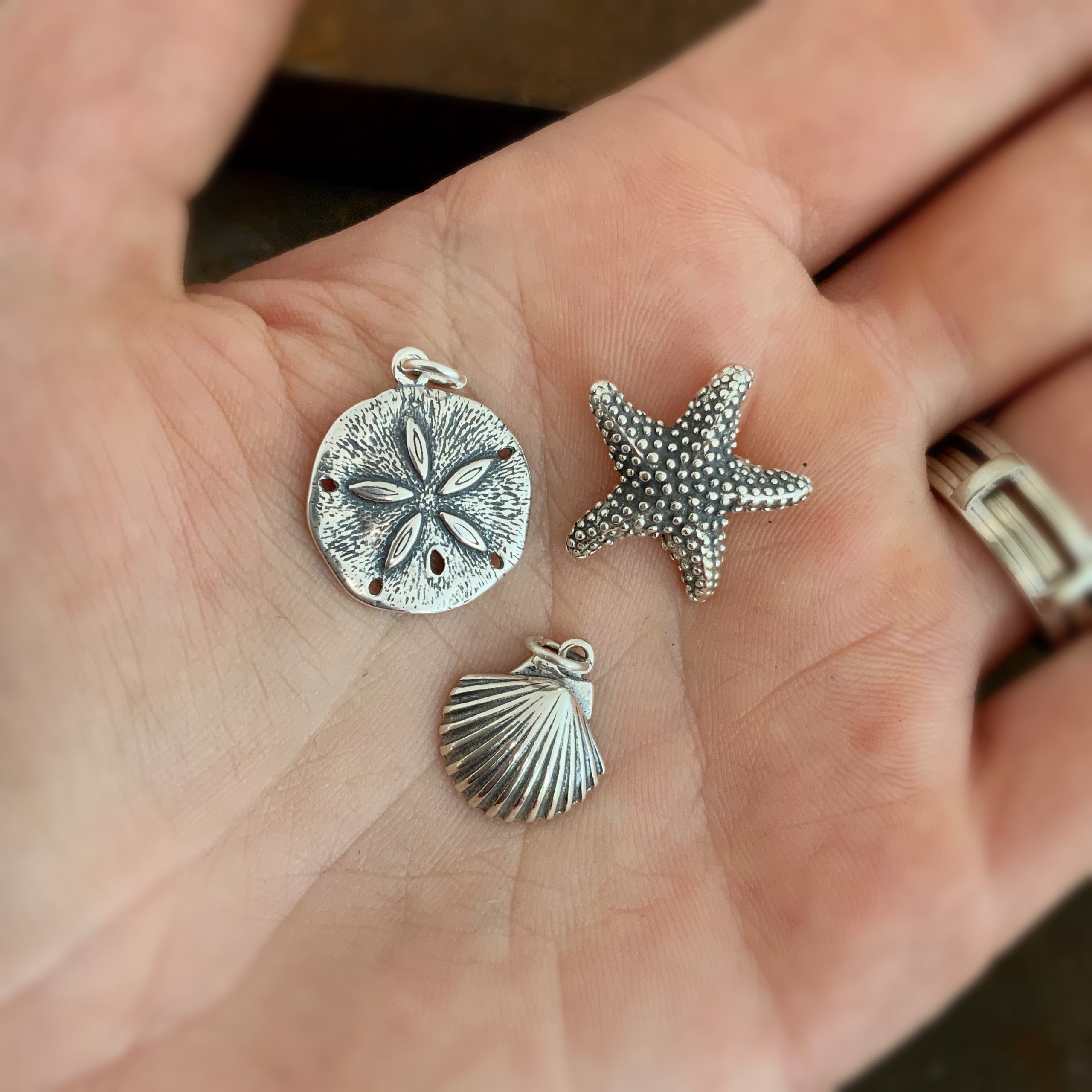 Sea Charms Bulk Lot Ocean Jewelry Making Supplies Beach Themed Silver 100pcs