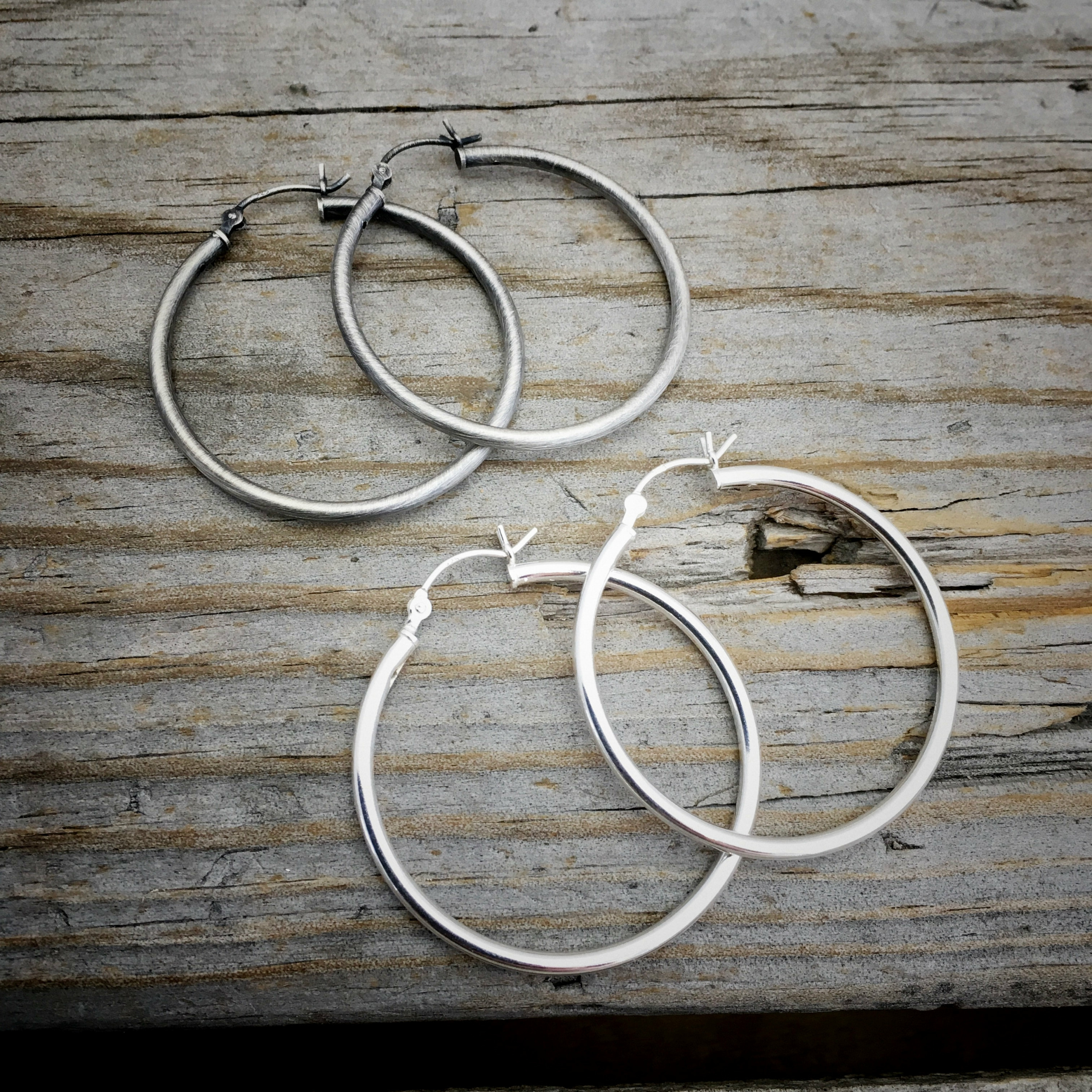 Sterling Silver 1g .75" Modern Solid Round Circle Hoop Earrings 